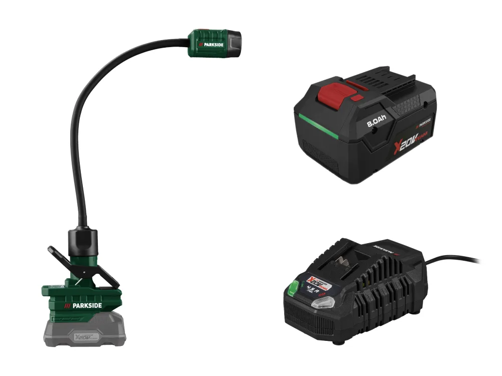 Parkside® Aku bodové LED světlo Plssa 20-Li A1, Smart 8 Ah