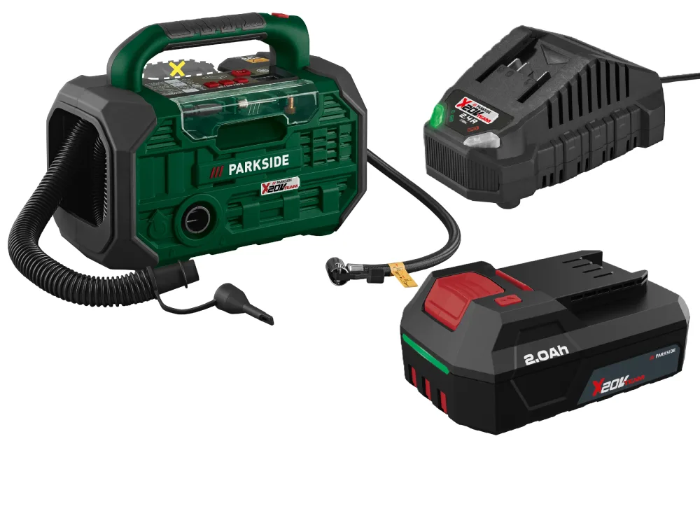 PARKSIDE® Aku kompresor a pumpa 20 V + Akumulátor 20 V/2 Ah + Nabíjačka 20 V/2,4 A