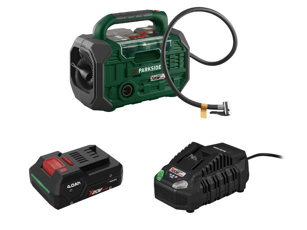 Parkside® Aku kompresor a pumpa PKA 20-Li C3, Smart 4 Ah