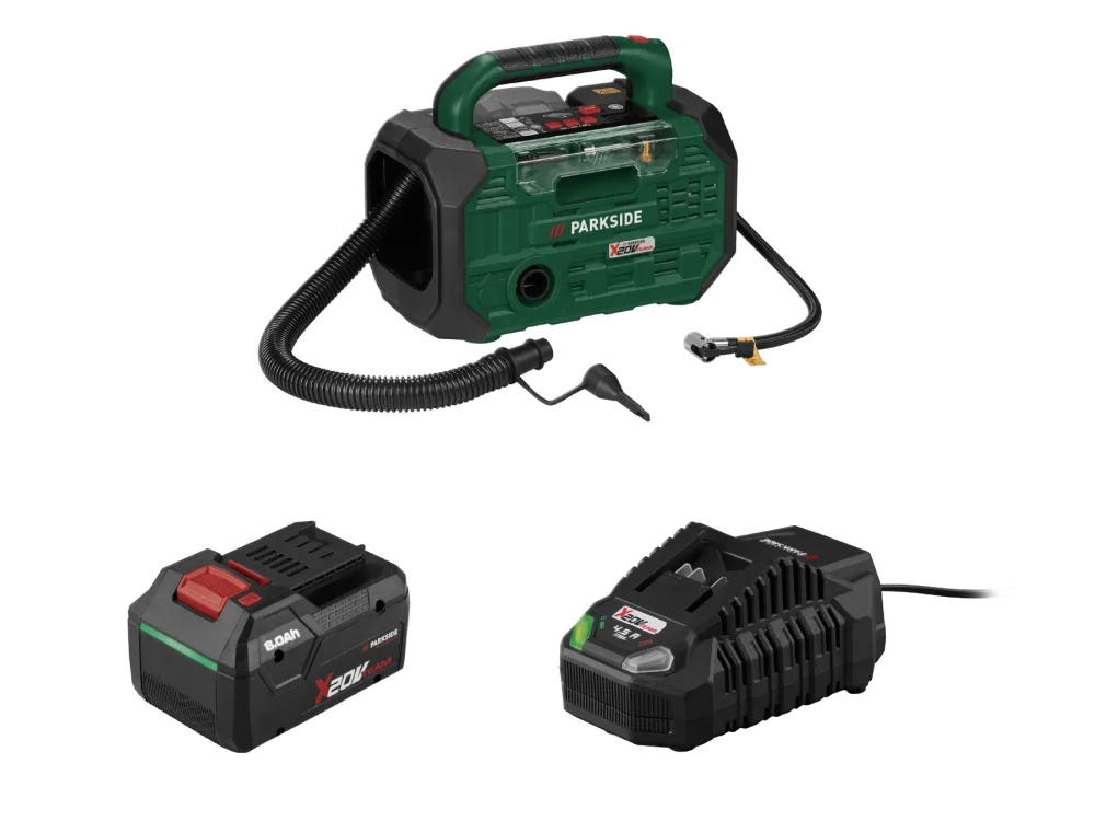 Parkside® Aku kompresor a pumpa PKA 20-Li C3, Smart 8 Ah