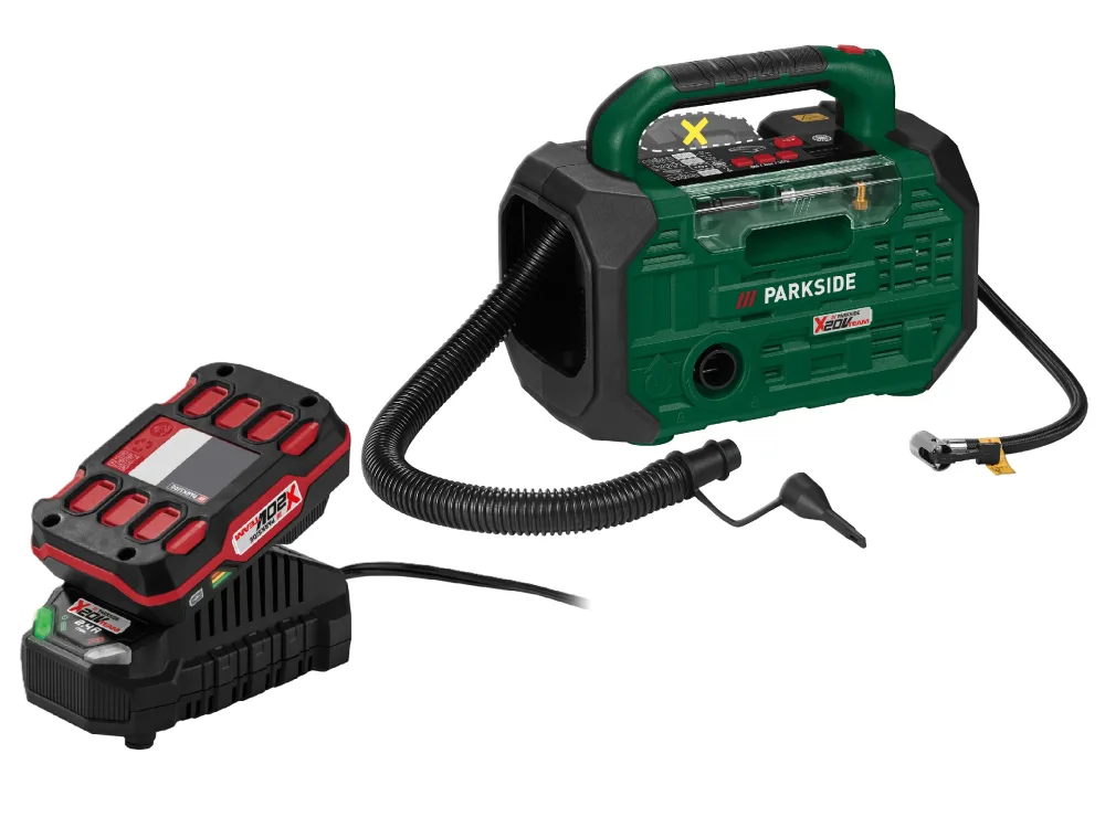 PARKSIDE® Aku kompresor a pumpa PKA 20-Li D3 + Akumulátor 20 V 2 Ah + Nabíjačka 20 V 2,4 A