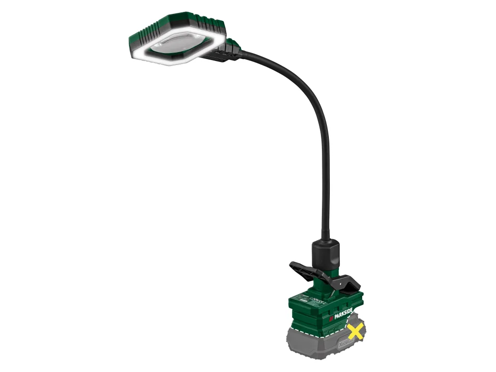 Parkside® Aku LED lupa Plsla 20-Li A1 / Aku bodové LED světlo Plssa 20-Li A1 – bez akumulátoru a nabíječky (Lupa na husím krku)