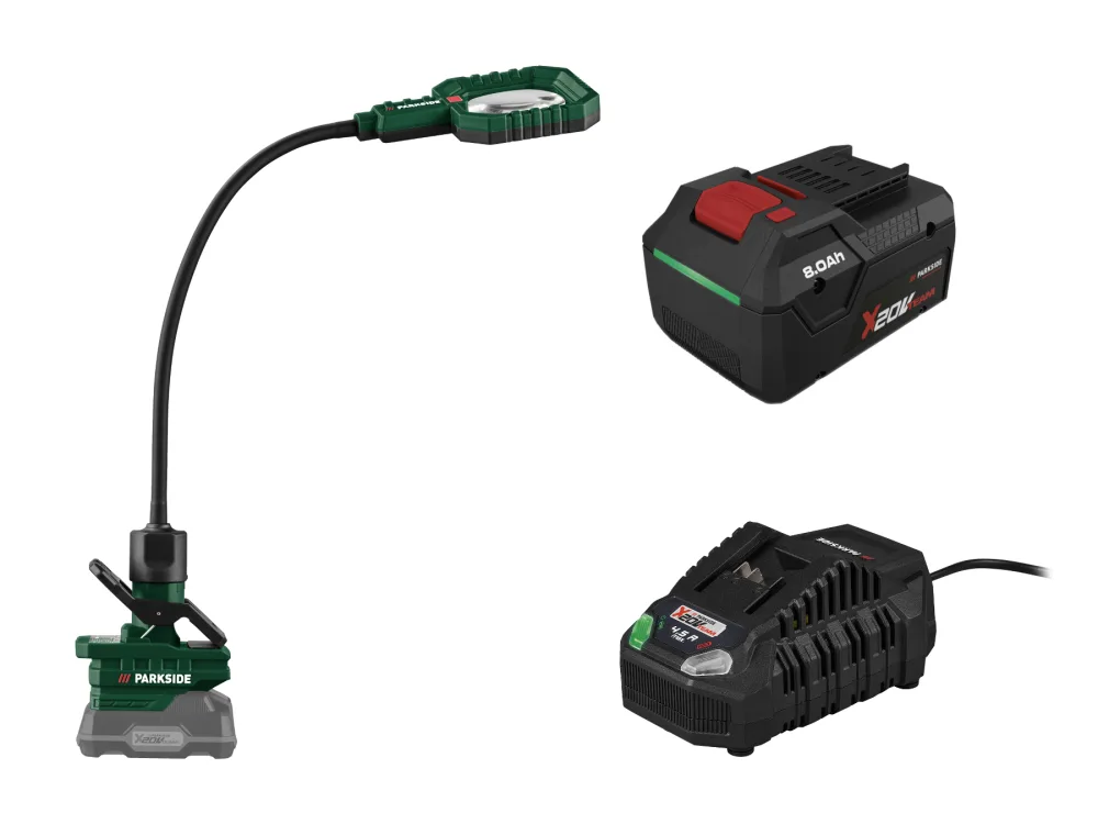 Parkside® Aku LED lupa Plsla 20-Li A1, Smart 8 Ah