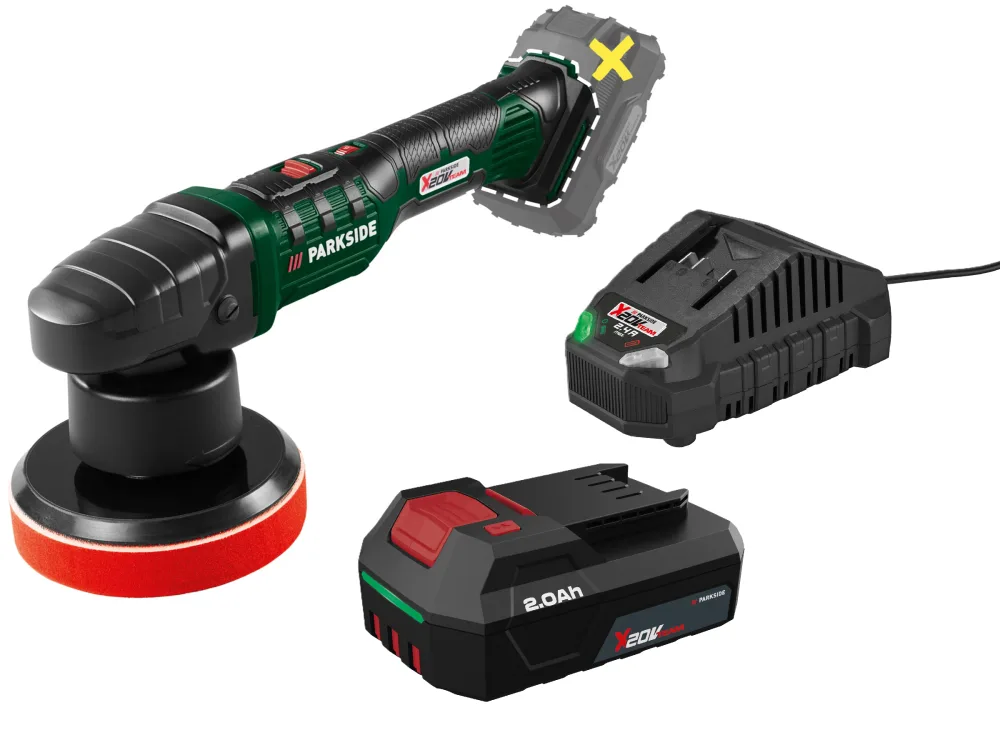 PARKSIDE® Aku leštička PPMA 20-Li C4 + Akumulátor 20 V/2 Ah + Nabíjačka 20 V/2,4 A