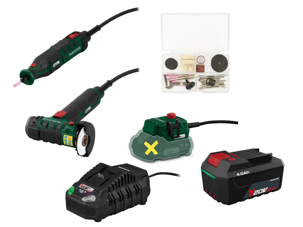 PARKSIDE® Aku modelárska súprava PMBSA 20-Li A1 + Akumulátor 20 V/4 Ah + Rýchlonabíjačka 20 V/4,5 A