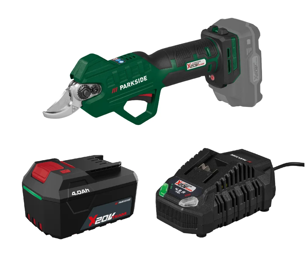 PARKSIDE® Aku nožnice na konáre 20 V PAAS 20-Li B1 + Rýchlonabíjačka akumulátora 20 V/4,5 A + Akumulátor 20 V/4 Ah