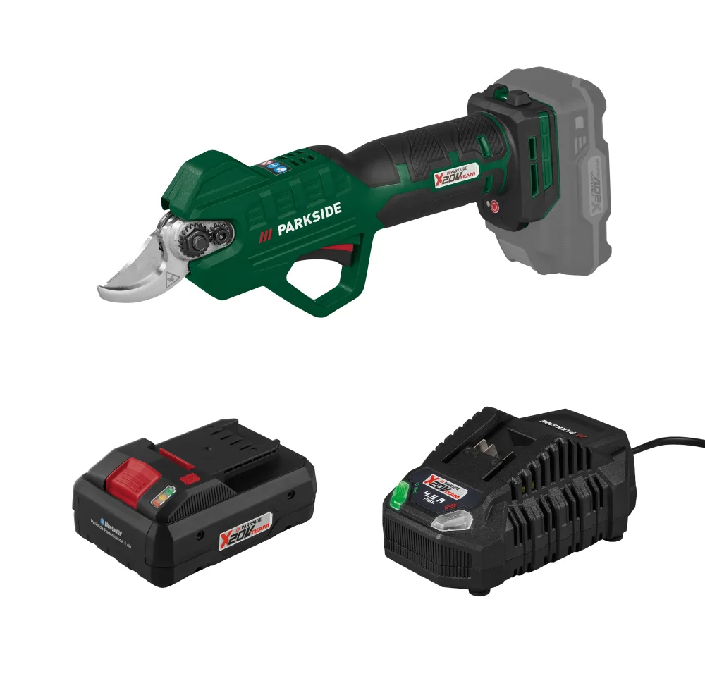 PARKSIDE® Aku nožnice na konáre 20 V PAAS 20-Li B1 + Smart akumulátor 20 V/4 Ah + Rýchlonabíjačka akumulátora 20 V/4,5 A