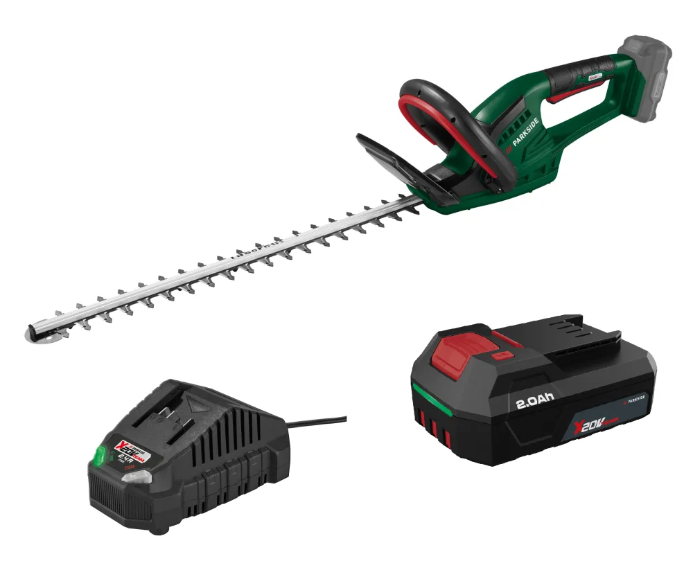 PARKSIDE® Aku nožnice na živý plot PHSA 20-Li D4 + Akumulátor 20 V/2 Ah PAP 202 A1 + Nabíjačka na akumulátor 20 V/2,4 A PLG 20 C1