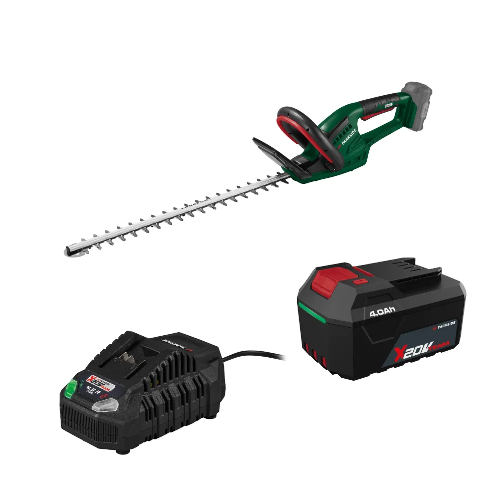 PARKSIDE® Aku nožnice na živý plot PHSA 20-Li D4 + Akumulátor 20 V/4 Ah + Rýchlonabíjačka akumulátora 20 V/4,5 A