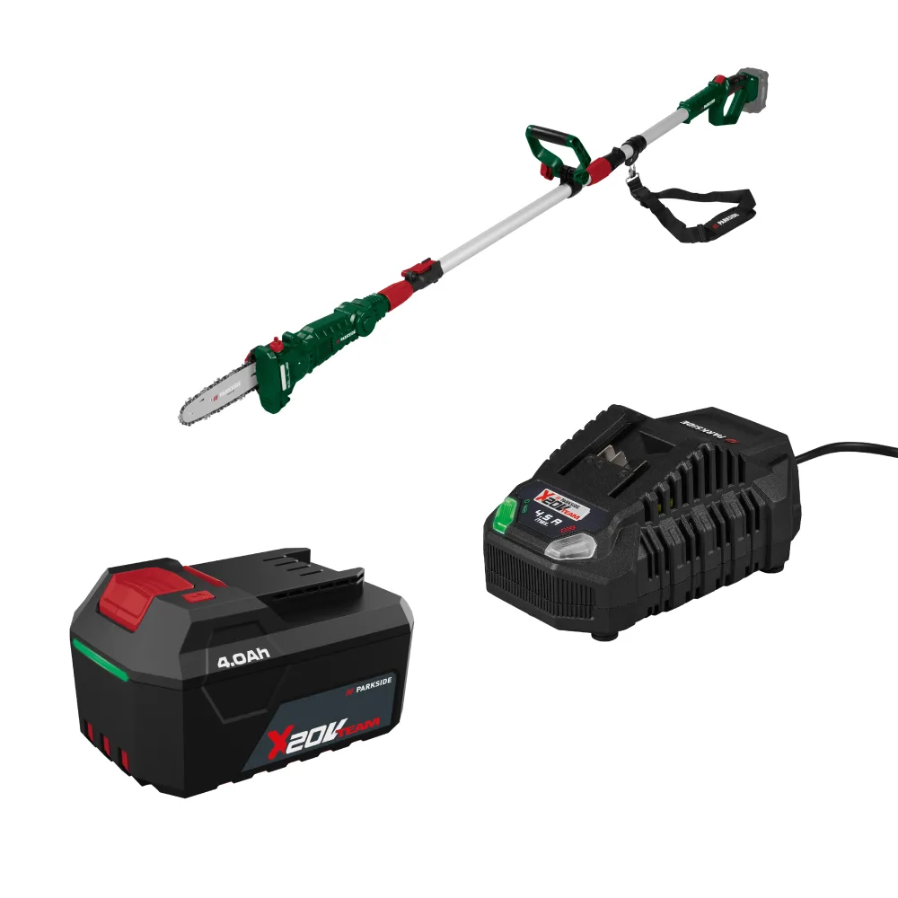 PARKSIDE® Aku odvetvovač 20 V PAHE E6 + Akumulátor 20 V/4 Ah PAP 204 A1 + Rýchlonabíjačka akumulátora 20 V/4,5 A PLG 20 C3