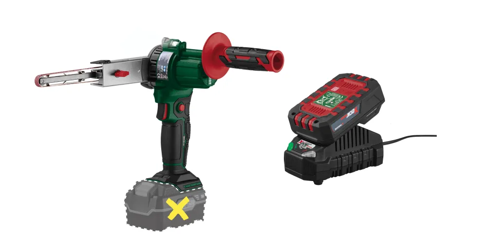 PARKSIDE® Aku pásový pilník 20 V PBFA 20-Li A1 + Akumulátor 20 V/2 Ah PAP 202 A1 + Nabíjačka na akumulátor 20 V/2,4 A PLG 20 C1