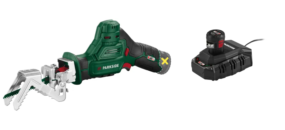 PARKSIDE® Aku píla na konáre PAAS 12 A2 + Akumulátor 12 V/2,5 Ah PAPK 12 2.5 B1 + Nabíjačka 6 A PLGK 12 6.0 B1
