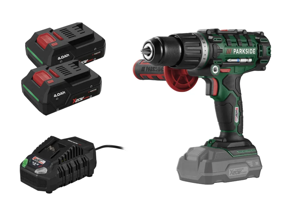 Parkside® Aku příklepová vrtačka Psbsa 20-Li E4, 2x Smart 4 Ah