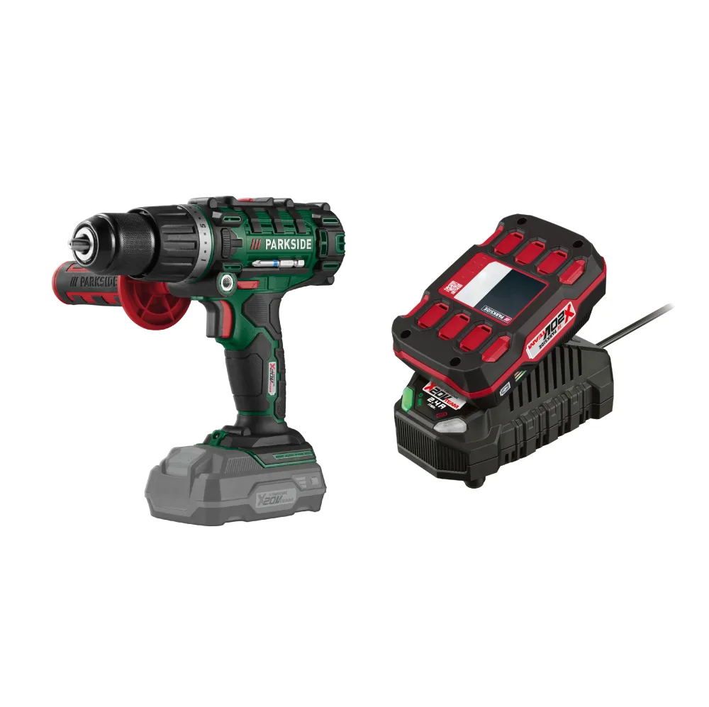 PARKSIDE® Aku príklepový vŕtací skrutkovač 20 V PSBSA 20-Li E4 + Akumulátor 20 V/2 Ah PAP 20 B1 + Nabíjačka 20 V/2,4 A PLG 20 C1