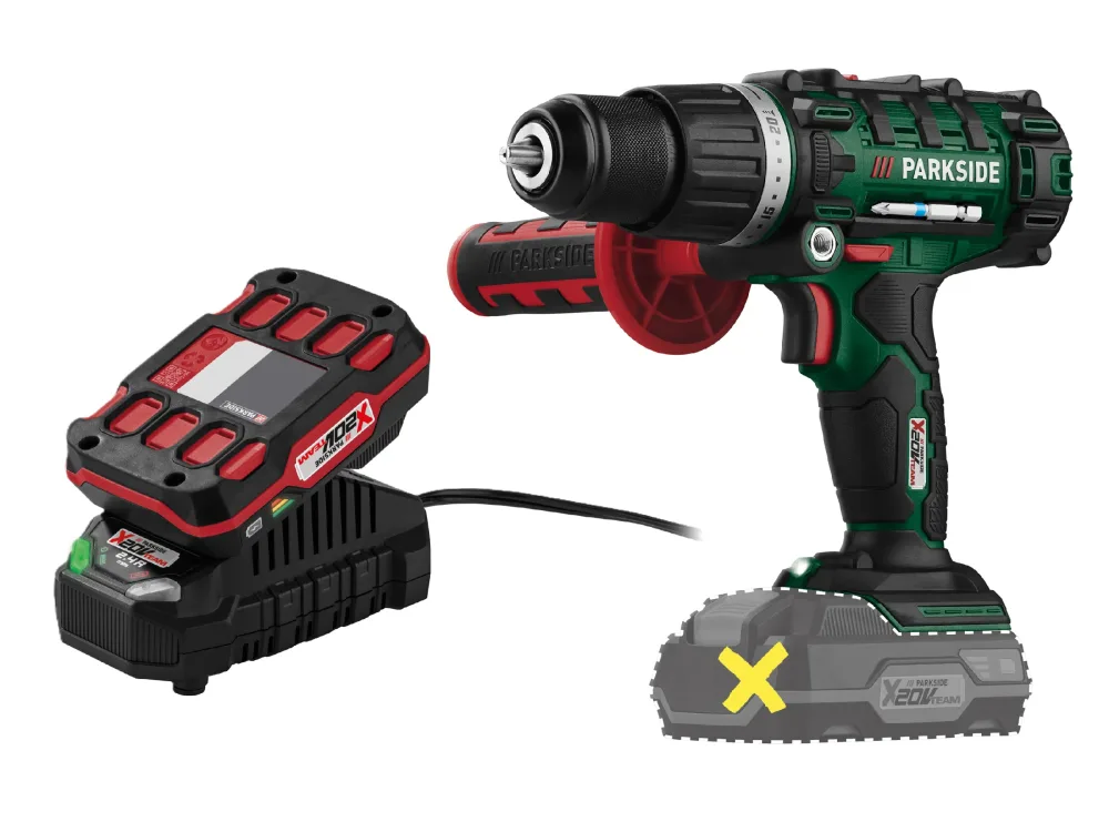 PARKSIDE® Aku príklepový vŕtací skrutkovač 3 v 1 20 V PSBSA 20-Li C3 +  Akumulátor 20 V 2 Ah + Nabíjačka 20 V 2,4 A