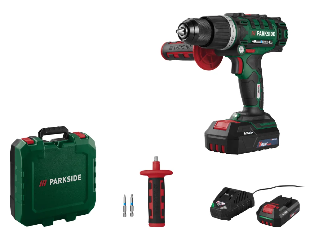 PARKSIDE® Aku príklepový vŕtací skrutkovač s príslušenstvom 20 V PSBSA 20-Li