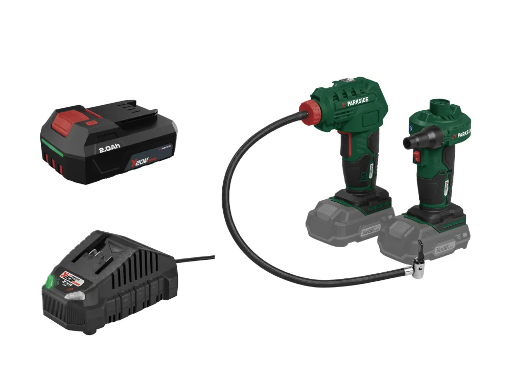 Parkside® Aku pumpa Palp 20-Li C3 + aku kompresor PAK 20-Li C3, 2 Ah