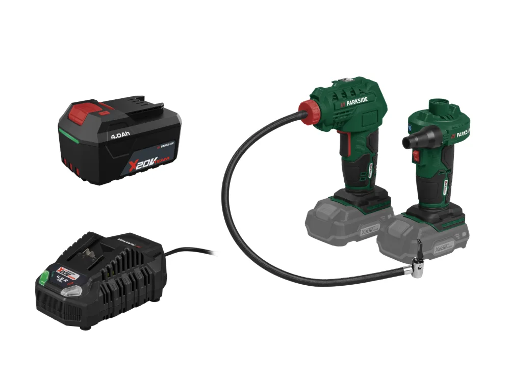 Parkside® Aku pumpa Palp 20-Li C3 + aku kompresor PAK 20-Li C3, 4 Ah