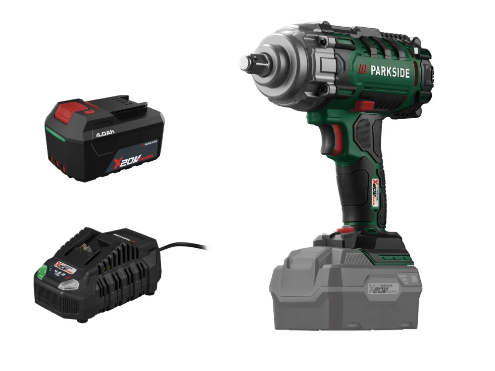 Parkside® Aku rázový utahovák na kola auta Passk 20-Li C4, 4 Ah