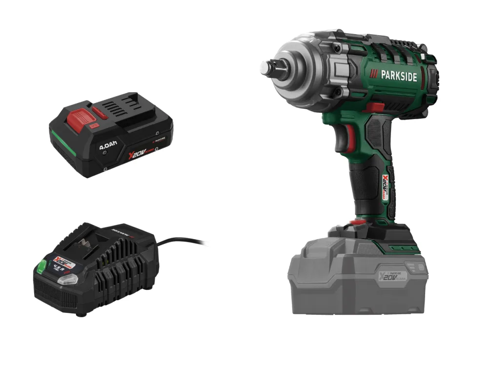 Parkside® Aku rázový utahovák na kola auta Passk 20-Li C4, Smart 4 Ah
