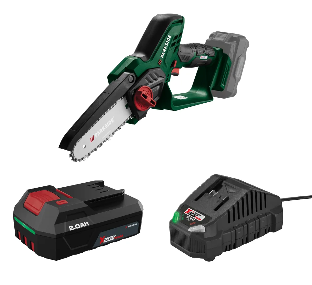 PARKSIDE® Aku reťazová píla PAGHS 20-Li C4 + Akumulátor 20 V/2 Ah PAP 202 A1 + Nabíjačka na akumulátor 20 V/2,4 A PLG 20 C1