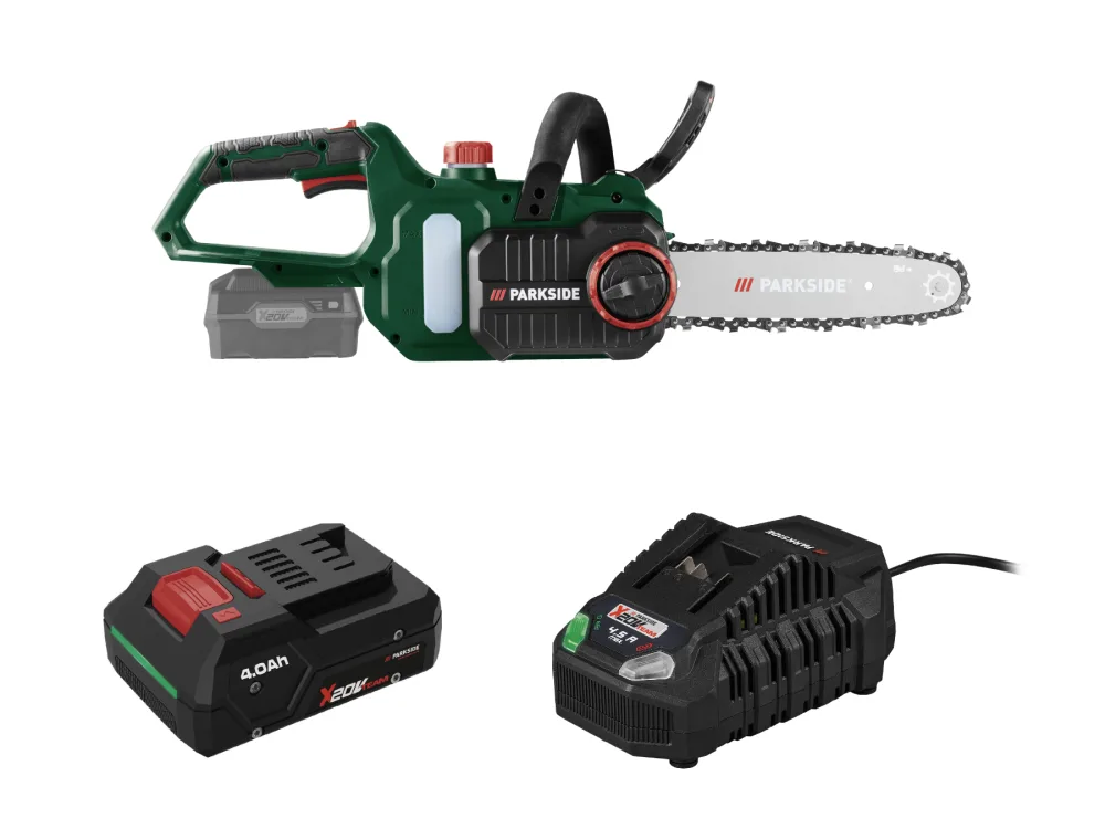 Parkside® Aku řetězová pila Paks 20-Li F5, Smart 4 Ah