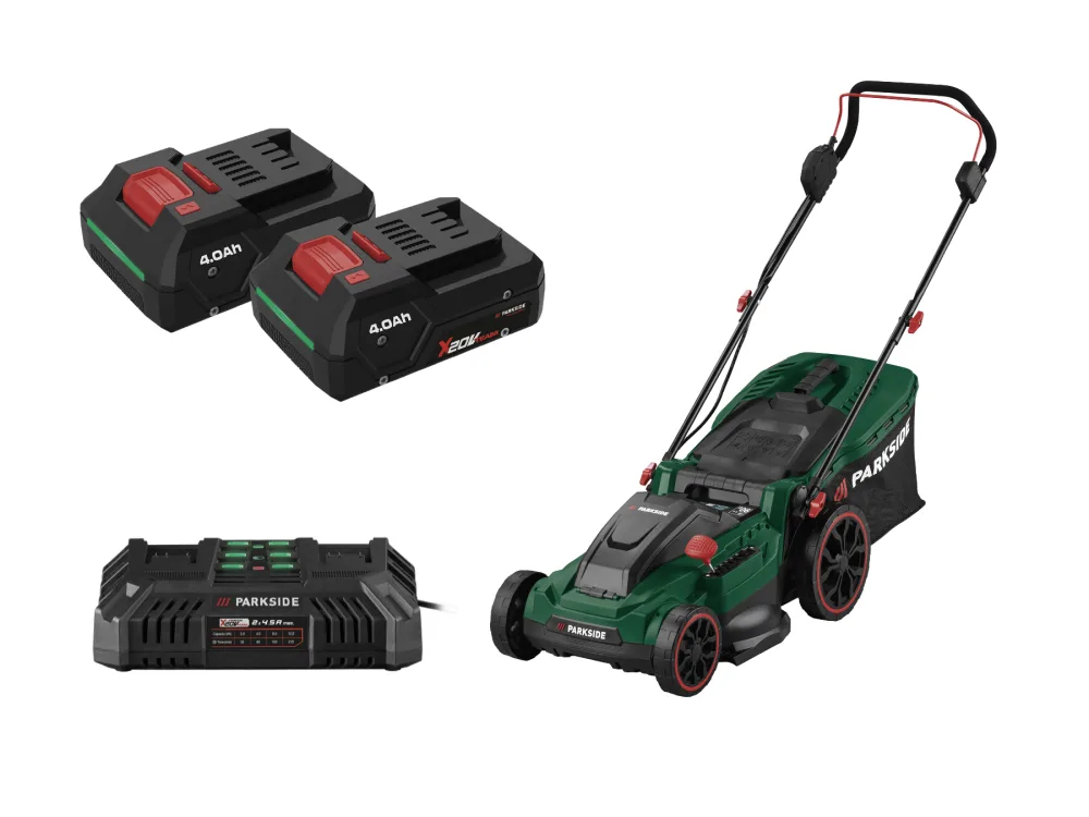 Parkside® Aku sekačka na trávu Parm 41 A1, 2x Smart 4 Ah