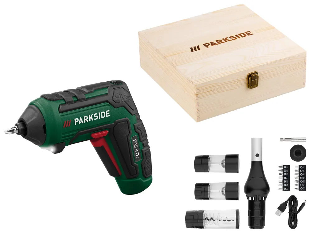 PARKSIDE® Aku skrutkovač s príslušenstvom na grilovanie PAS 4 D7