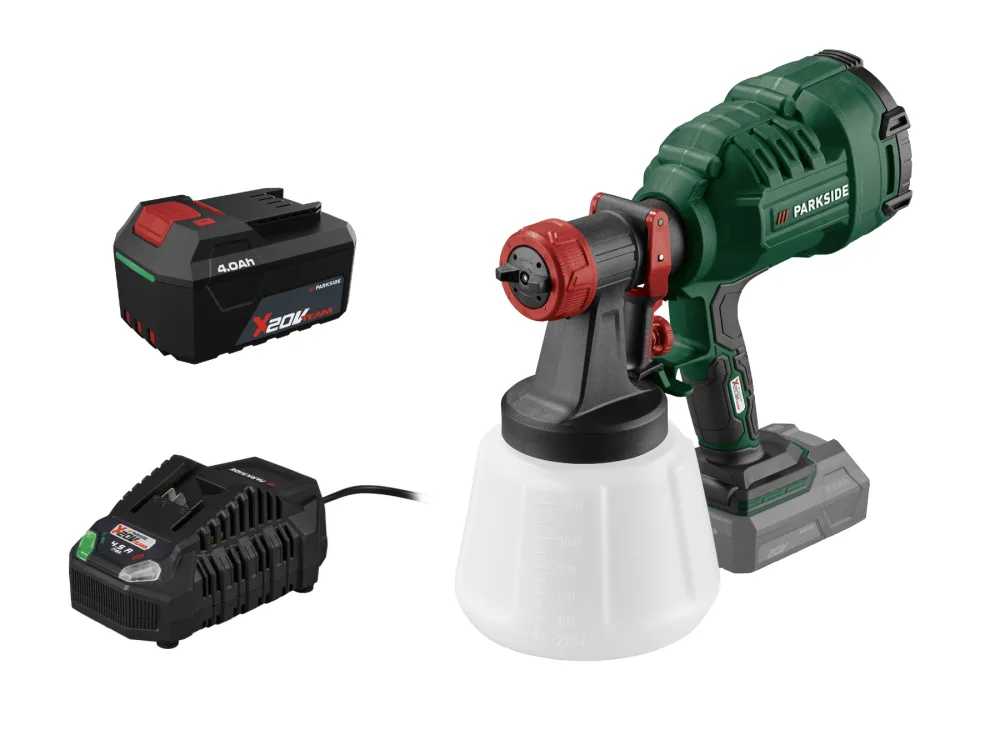 Parkside® Aku stříkací pistole na barvu Pfsa 20-Li B2, 4 Ah