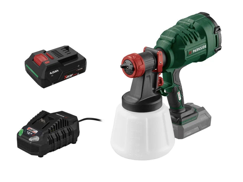 Parkside® Aku stříkací pistole na barvu Pfsa 20-Li B2, Smart 4 Ah