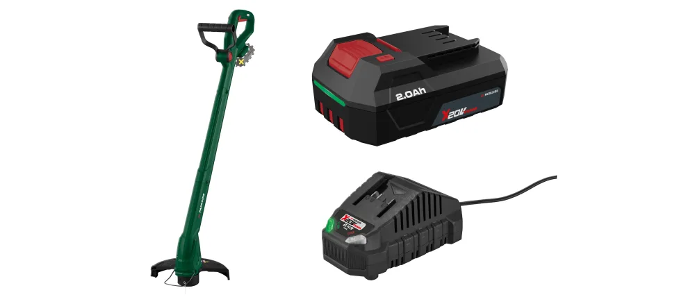 PARKSIDE® Aku strunová kosačka 20 V PART 20-Li B2 + Akumulátor 20 V/2 Ah PAP 202 A1 + Nabíjačka na akumulátor 20 V/2,4 A PLG 20 C1
