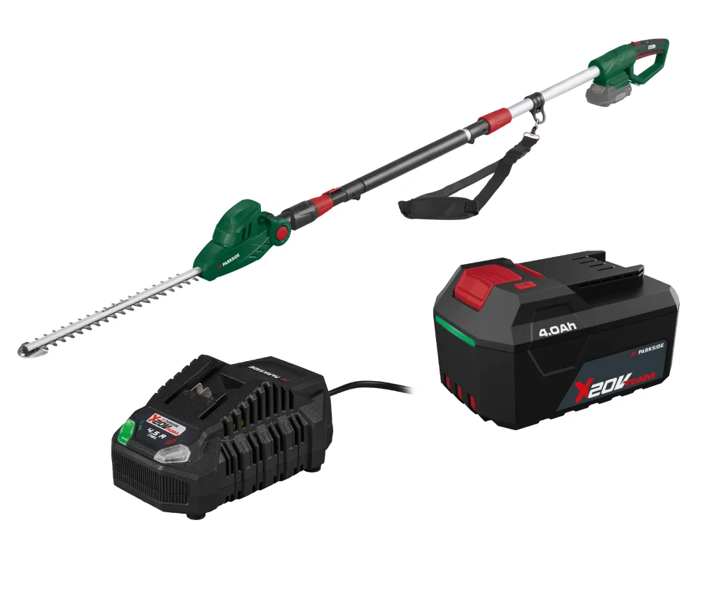 PARKSIDE® Aku teleskopické nožnice na živý plot 20 V PATHS 20 A1 + Rýchlonabíjačka akumulátora 20 V/4,5 A + Akumulátor 20 V/4 Ah