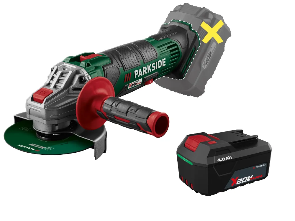 PARKSIDE® Aku uhlová brúska PWSA 20-Li G4 + Akumulátor 20 V/4 Ah