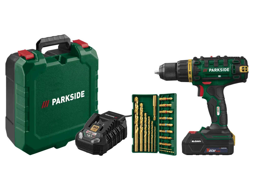 PARKSIDE® Aku vŕtací skrutkovač 20 V Limited Edition PABS 20-Li G8 - s akumulátorom a nabíjačkou (zelená)