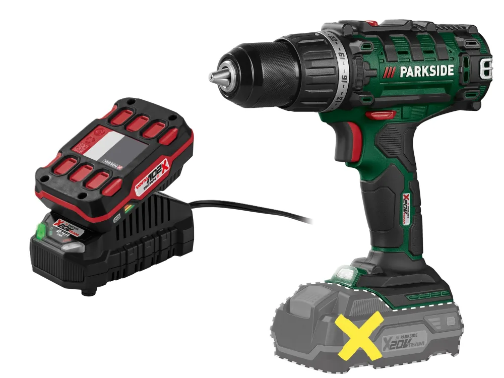 PARKSIDE® Aku vŕtací skrutkovač PABS 20-Li I9 + Akumulátor 20 V 2 Ah + Nabíjačka 20 V 2,4 A
