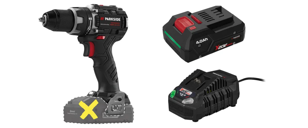 PARKSIDE® Aku vŕtací skrutkovač PABSP 20 Li C4 + Smart akumulátor 20 V/4 Ah PAPP 204 A1 + Rýchlonabíjačka 20 V/4,5 A PLG 20 C3