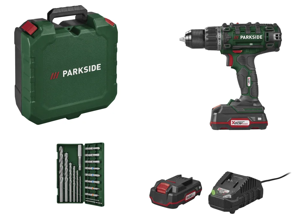 PARKSIDE® Aku vŕtací skrutkovač s príslušenstvom 20 V PABS 20-Li G8