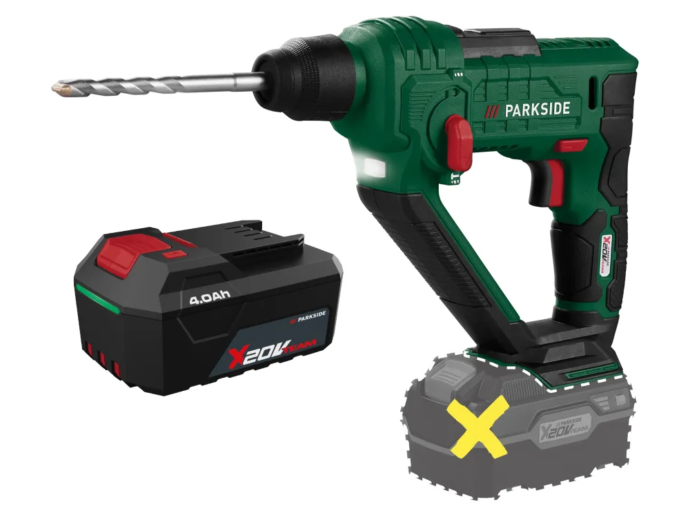 PARKSIDE® Aku vŕtacie kladivo 20 V PABH 20-Li D4 + Akumulátor 20 V/4 Ah