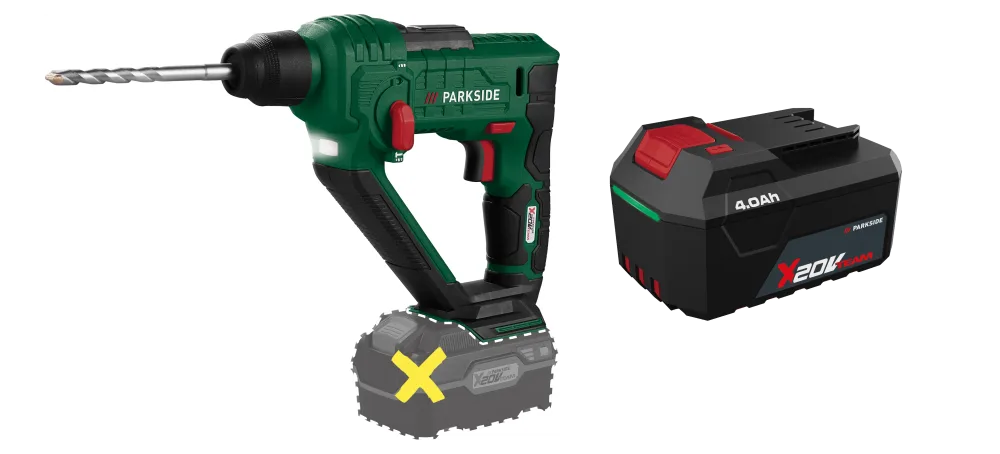 PARKSIDE® Aku vŕtacie kladivo PABH 20-Li D4 + Akumulátor 20 V/4 Ah PAP 204 A1