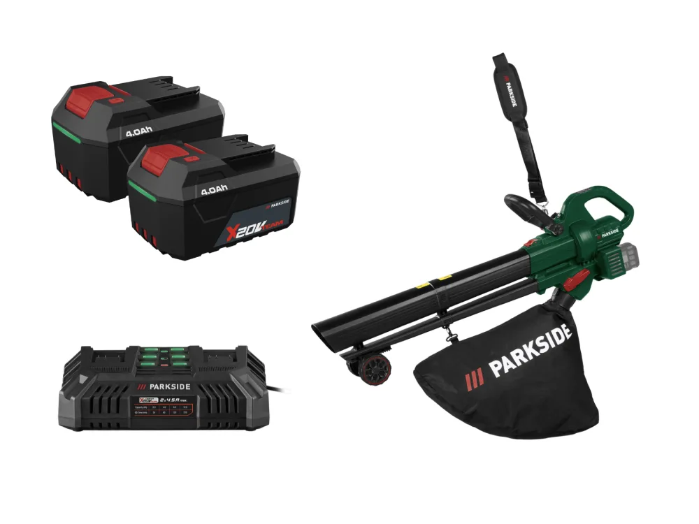 Parkside® Aku vysavač / foukač listí Palsb A1, 2x 4 Ah