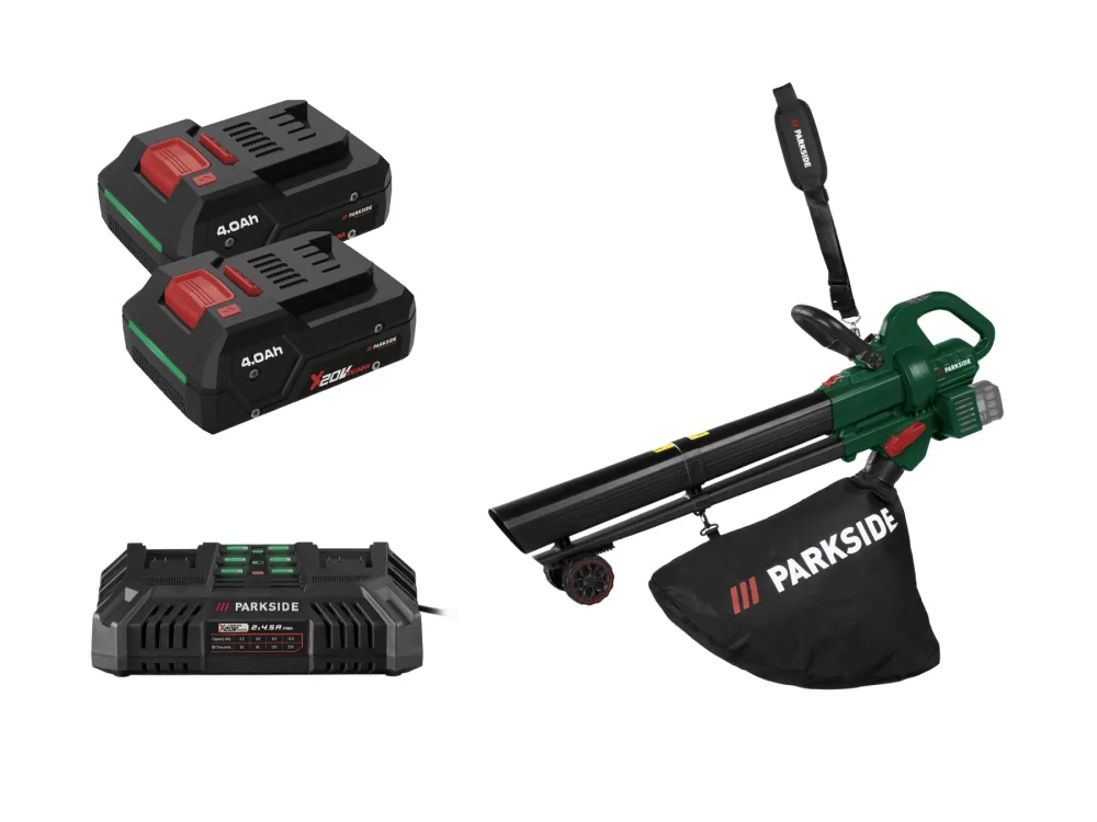 Parkside® Aku vysavač / foukač listí Palsb A1, 2x Smart 4 Ah