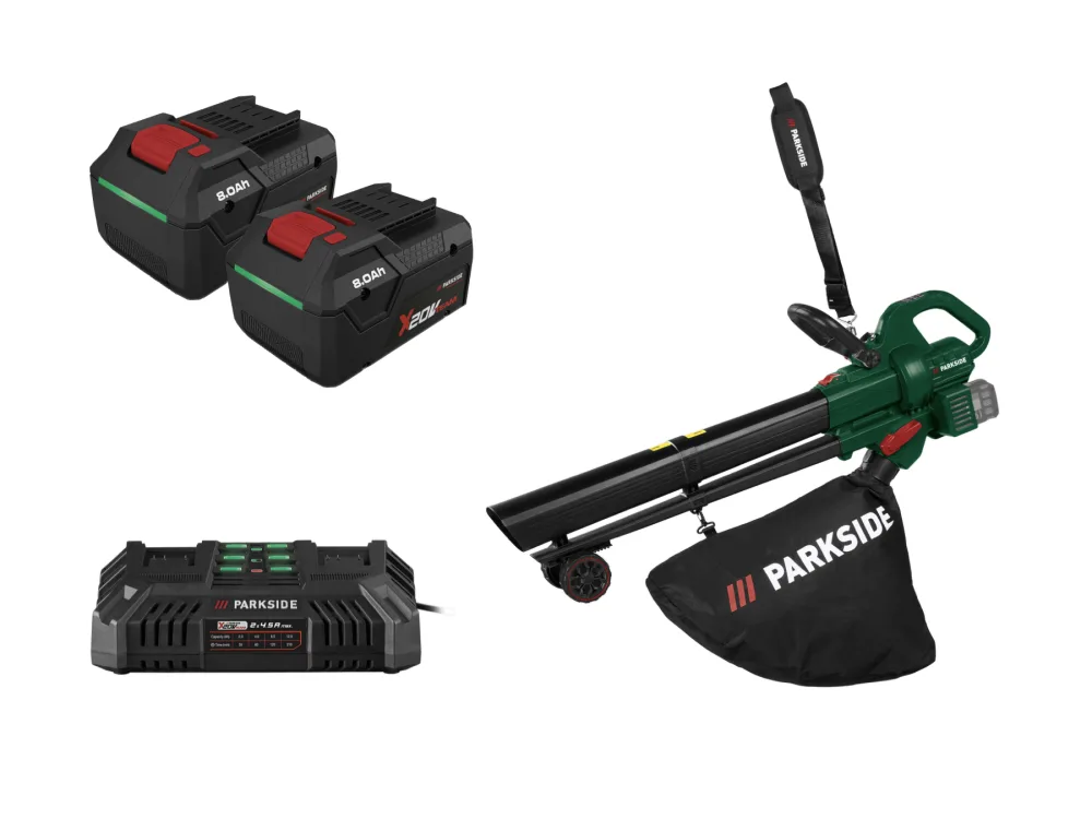 Parkside® Aku vysavač / foukač listí Palsb A1, 2x Smart 8 Ah