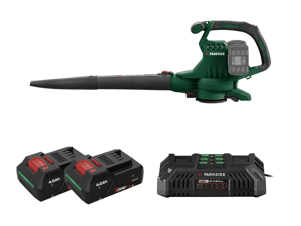 Parkside® Aku vysavač / foukač listí Plsa D3, 2x Smart 4 Ah