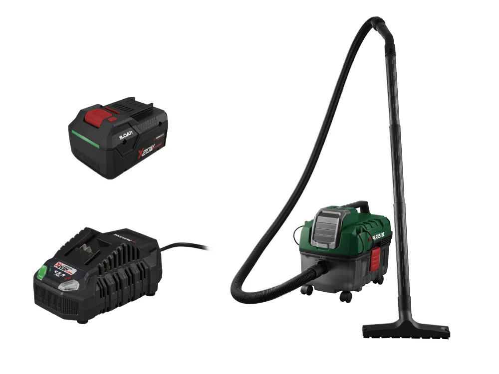 Parkside® Aku vysavač na mokré a suché vysávání Pawd 20-Li A1, Smart 8 Ah