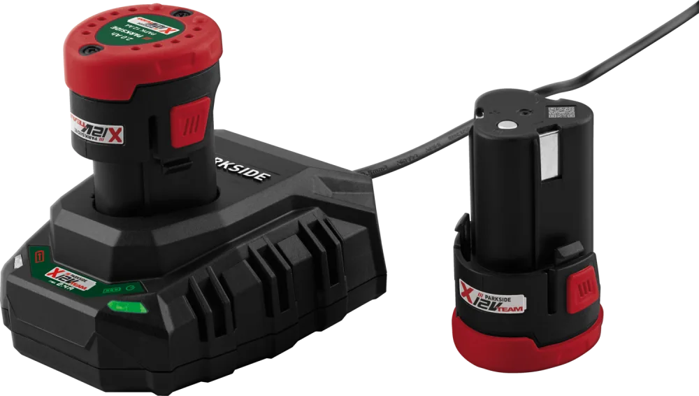 PARKSIDE® Akumulátor 12 V/2 Ah PAPK 12 A4, 2 kusy + Nabíjačka 12 V/2,4 A PLGK 12 A3