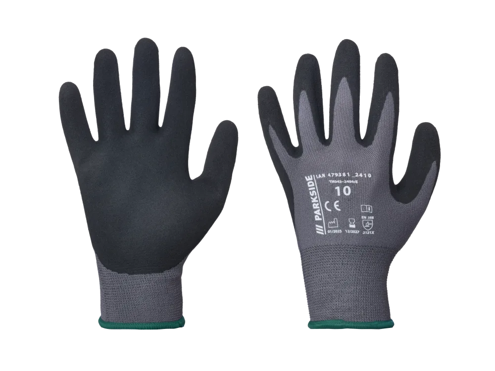 PARKSIDE® Dámske/Pánske latexové pracovné rukavice (čierna/zelená, 10)