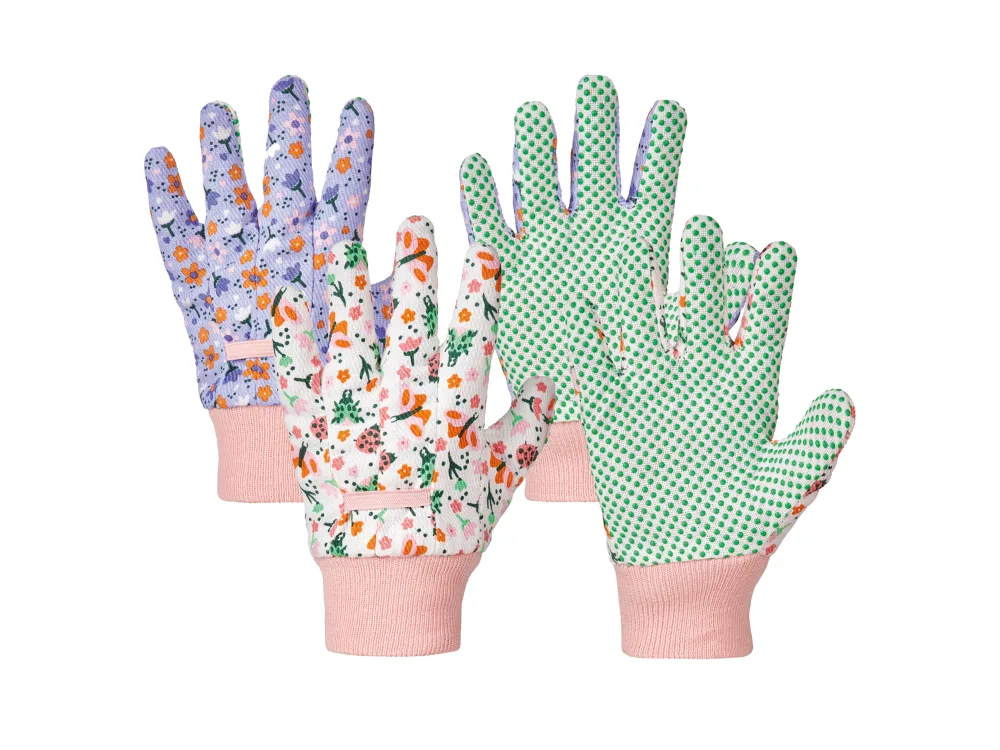 PARKSIDE® Detské záhradné rukavice, 2 páry (biela/fialová, 4)