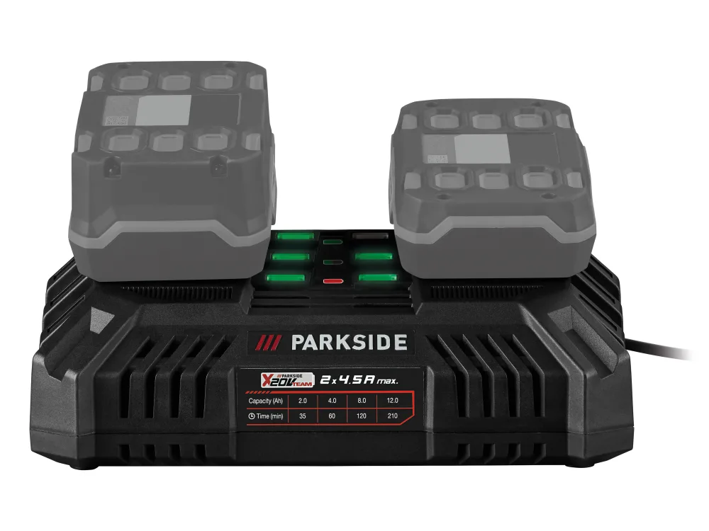 PARKSIDE® Dvojitá nabíjačka na akumulátor 20 V/4,5 A PDSLG 20 B1