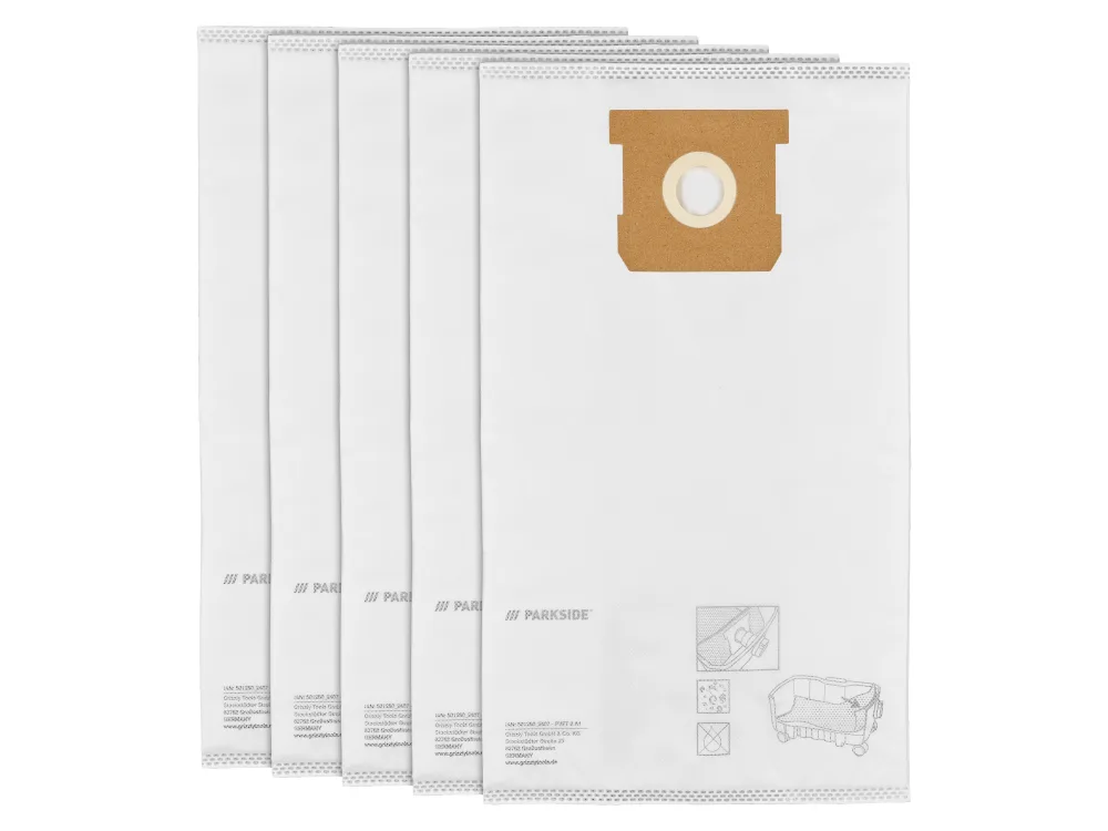 PARKSIDE® Filtračné vrecká do vysávača (filtračné vrecká z netkanej textílie, 5 kusov)