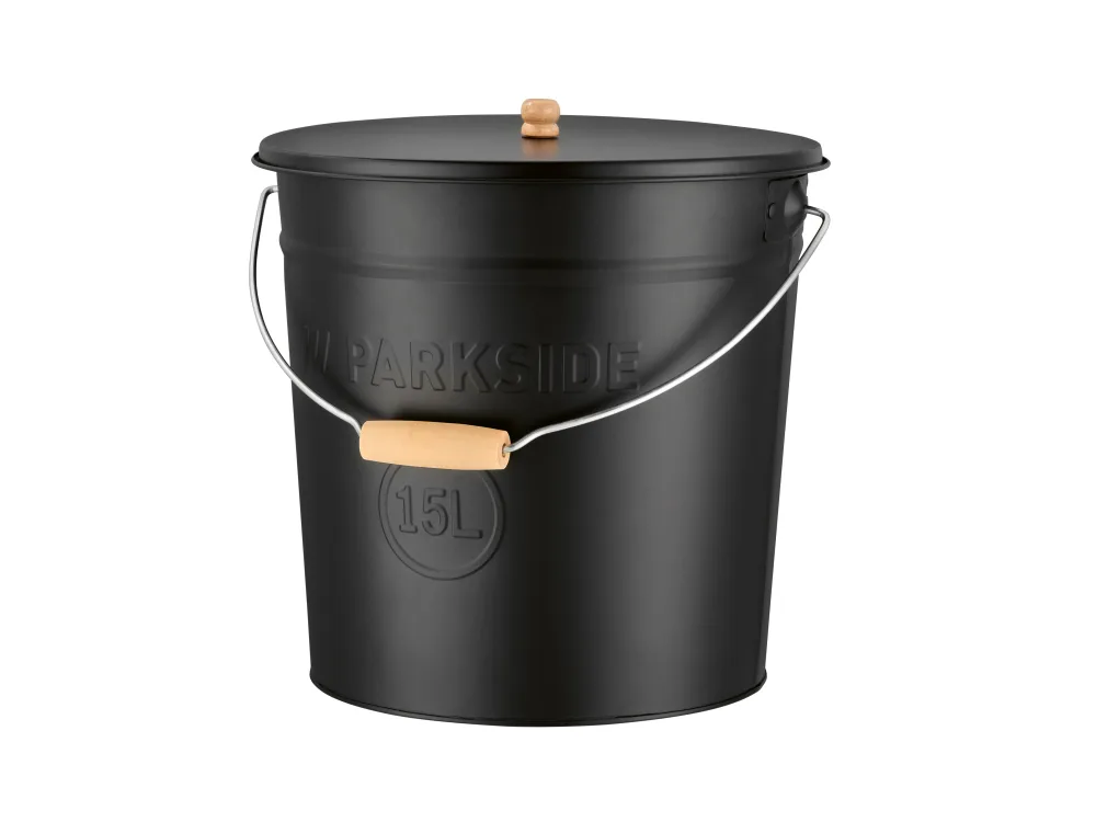 Parkside® Kbelík na popel s víkem, 15 l (černá)